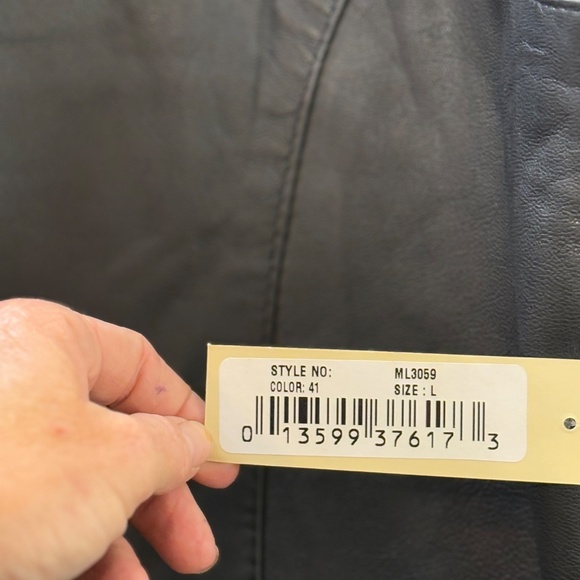 Cripple Creek Black Leather Mens Vest sz Large New with Tags - Picture 4 of 4